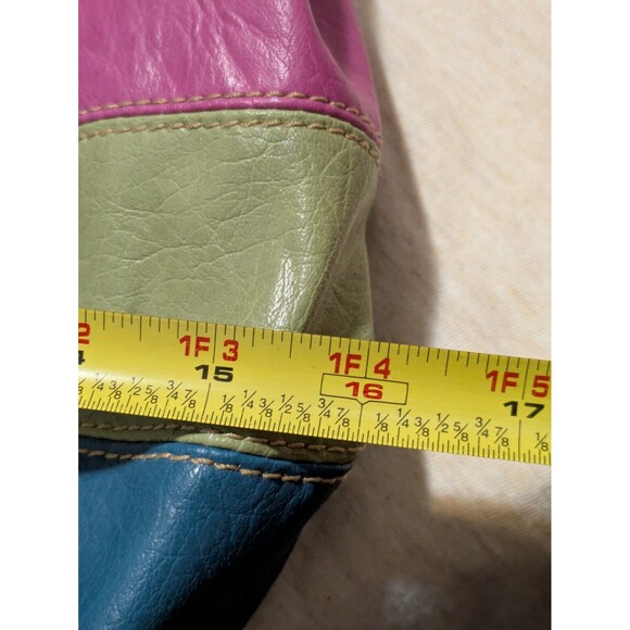 Liz Claiborne Liz & Co Axcess Striped Faux Leather Tote Shoulder Bag 16" X 12" - Picture 11 of 13